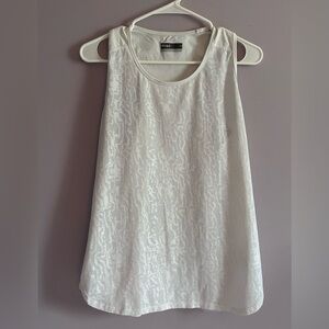 White Tank Top With Subtle Mesh Pattern By Lila Size Large